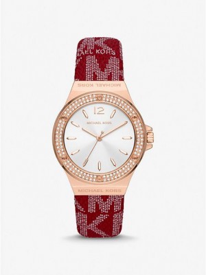 Relojes Michael Kors Lennox Pave And Logo Mujer Rosas Doradas | 806132-ECG