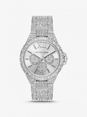 Relojes Michael Kors Oversized Camille Pave Mujer Plateadas | 409286-GQK