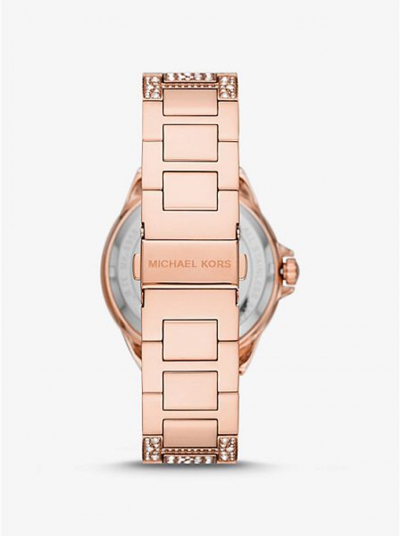 Relojes Michael Kors Oversized Camille Pave Mujer Rosas Doradas | 903178-RAG